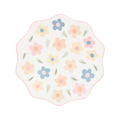 Pastel floral paper plate with scalloped edge spring theme from Parte Haus party supply store in Bethesda Maryland