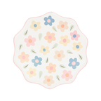 Pastel floral paper plate with scalloped edge spring theme from Parte Haus party supply store in Bethesda Maryland