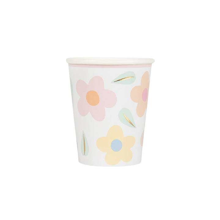 Pastel Flowers Happy Cups