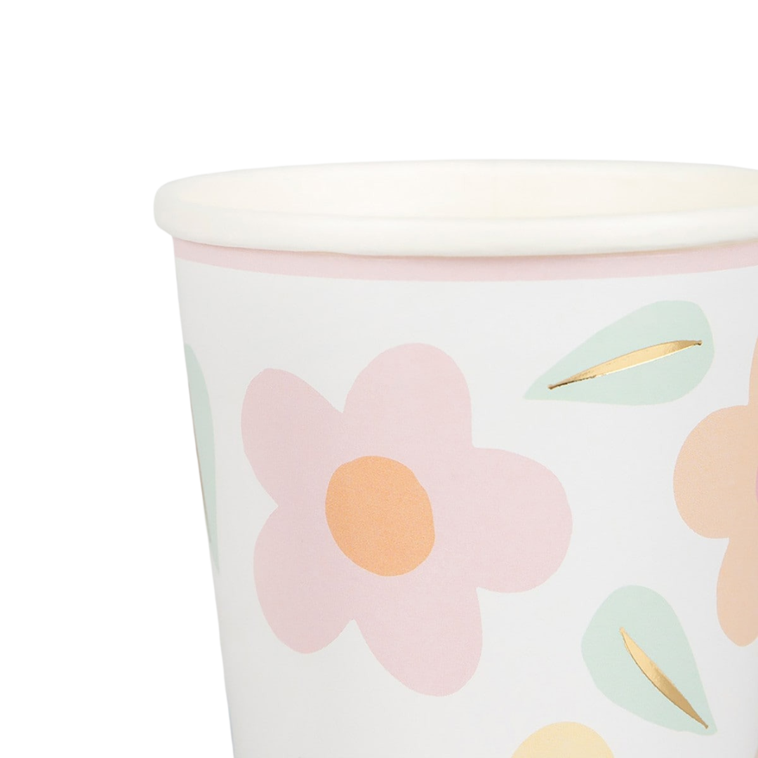 Pastel Flowers Happy Cups