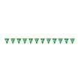 Green soccer pennant banner with soccer ball and goal design for sports theme from Parte Haus party supply store in Bethesda Maryland