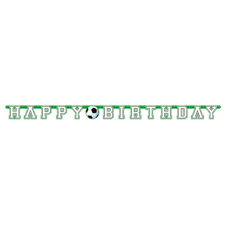Green 3D Soccer "Happy Birthday" Jointed Banner with Sticker