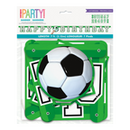Green soccer happy birthday banner with soccer ball design for sports birthday from Parte Haus party supply store in Bethesda Maryland