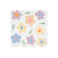 Pastel floral napkin with scalloped edge spring birthday from Parte Haus party supply store in Bethesda MD