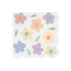 Pastel floral napkin with scalloped edge spring birthday from Parte Haus party supply store in Bethesda MD