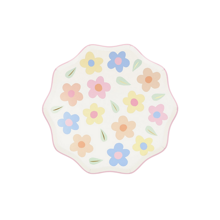 Pastel Happy Flowers Dessert Plates