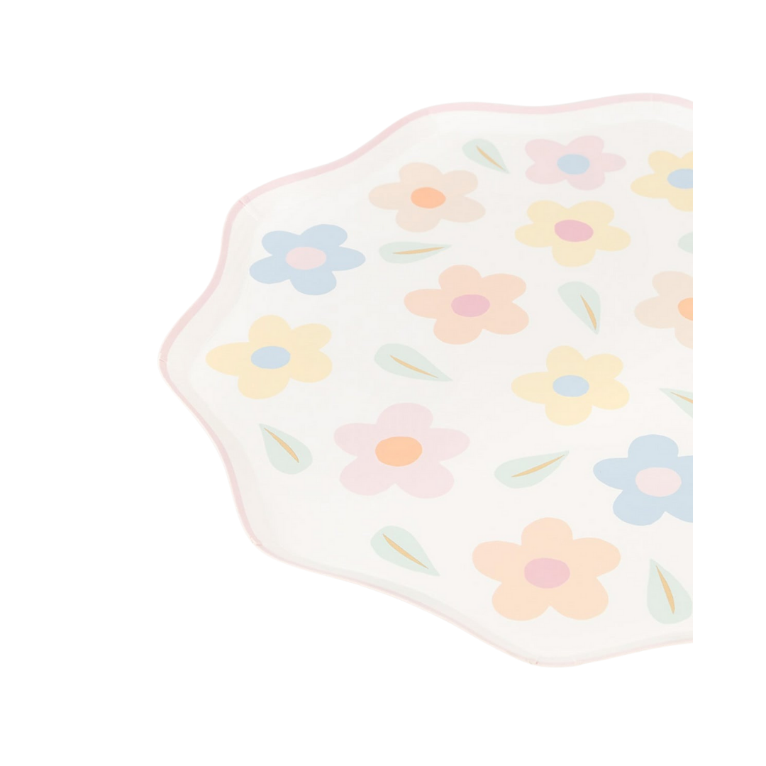 Pastel Happy Flowers Dessert Plates