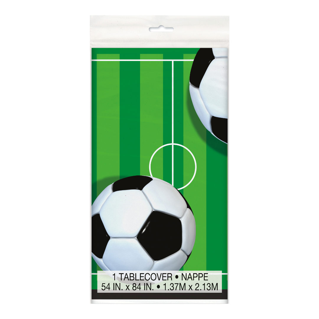 Green 3D Soccer Plastic Table Cover