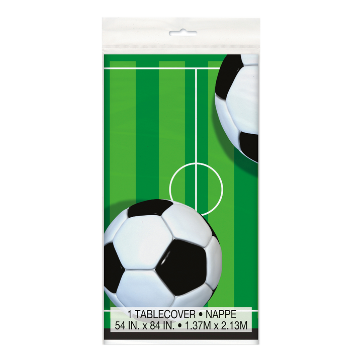 Green 3D Soccer Plastic Table Cover