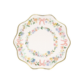 pastel floral paper plate with pink bows elegant spring theme from Parte Haus party supply store in Bethesda MD