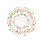 pastel floral paper plate with pink bows elegant spring theme from Parte Haus party supply store in Bethesda MD