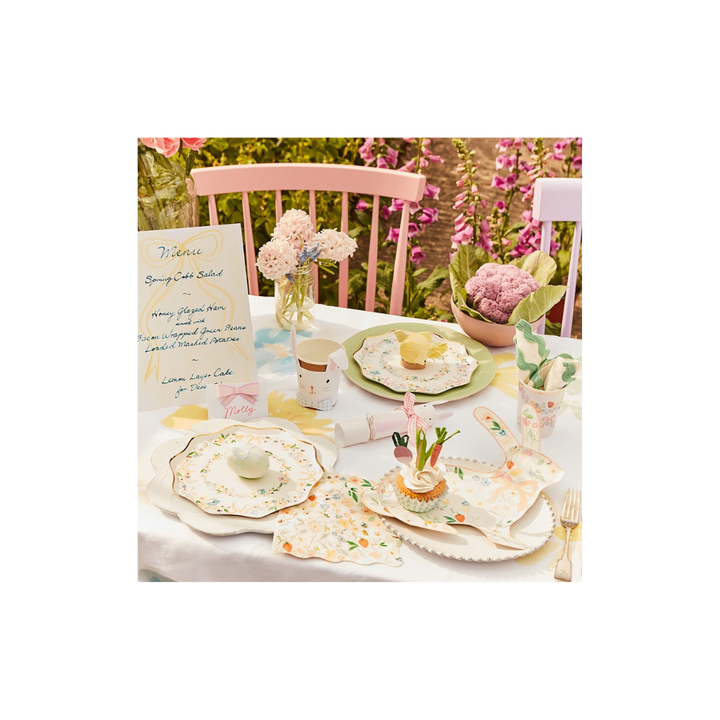 White Elegant Floral Dessert Plates
