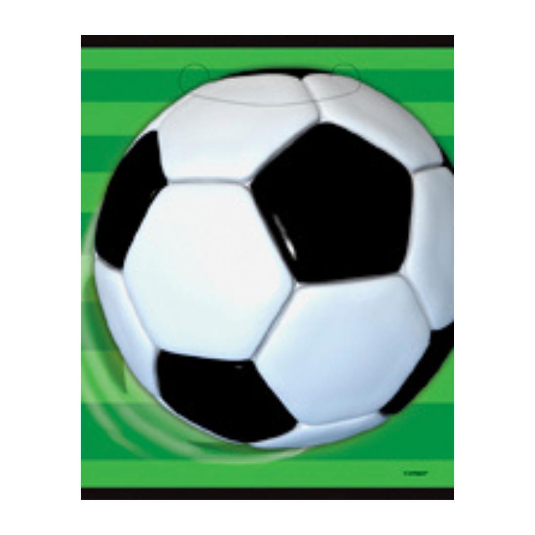 White and Green 3D Soccer Loot Bags