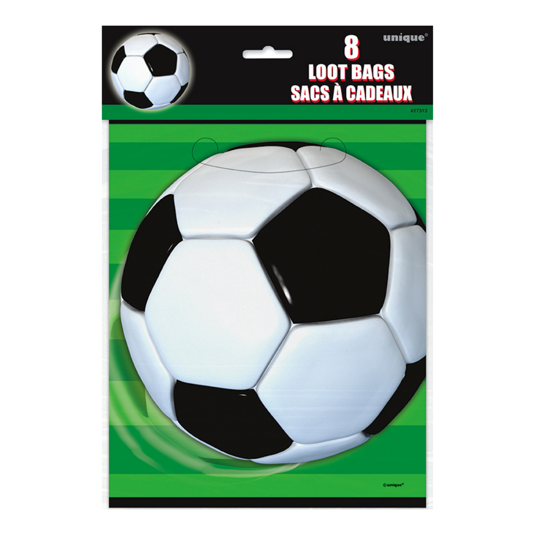 White and Green 3D Soccer Loot Bags