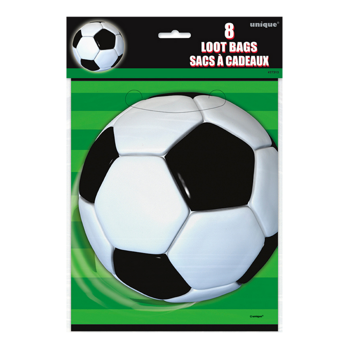White and Green 3D Soccer Loot Bags