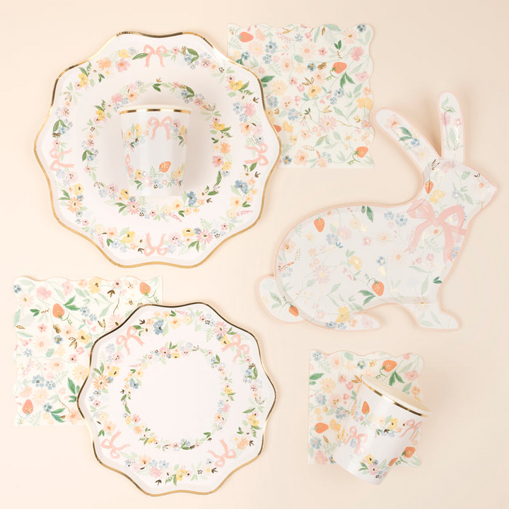 White Floral Cocktail Napkins