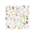 Pastel floral and strawberry napkin with scalloped edge spring theme from Parte Haus party supply store in Bethesda MD.