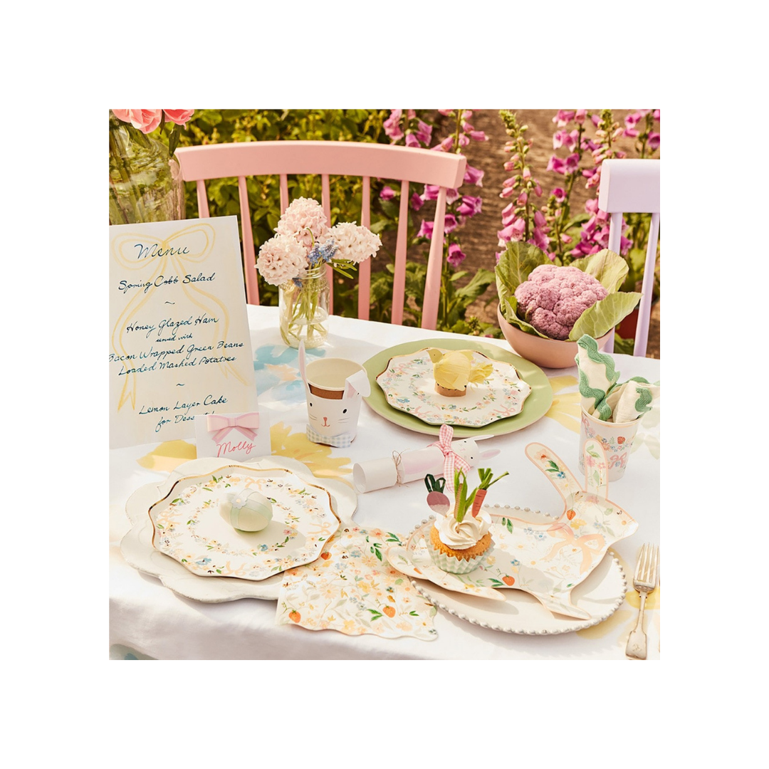 White Floral Cocktail Napkins