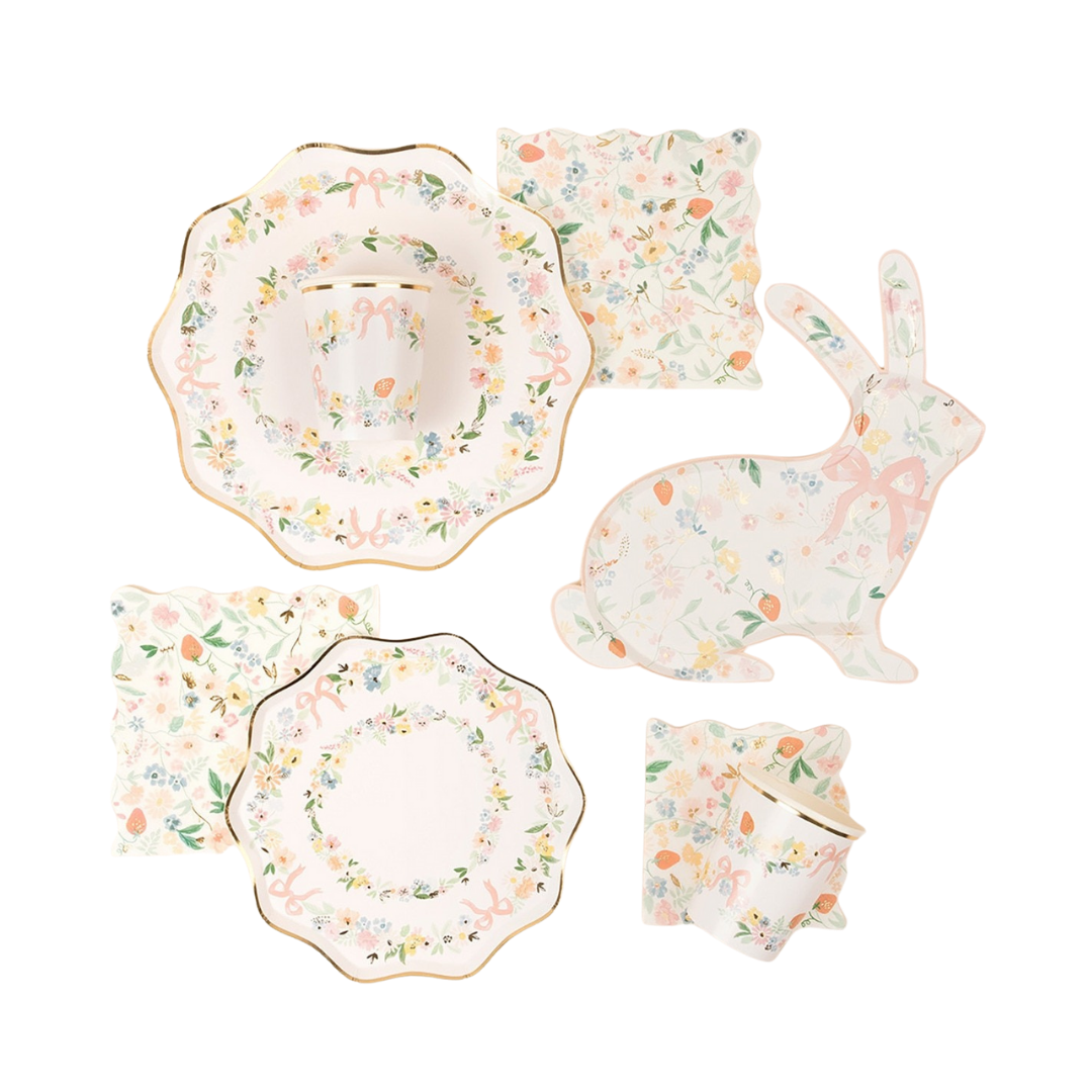 White Floral Cocktail Napkins