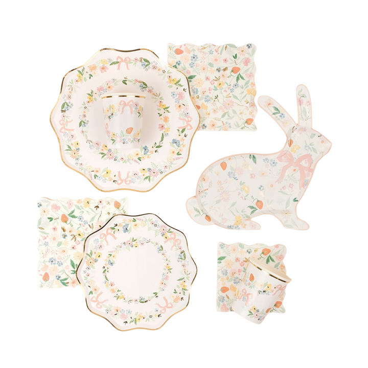 White Floral Cocktail Napkins