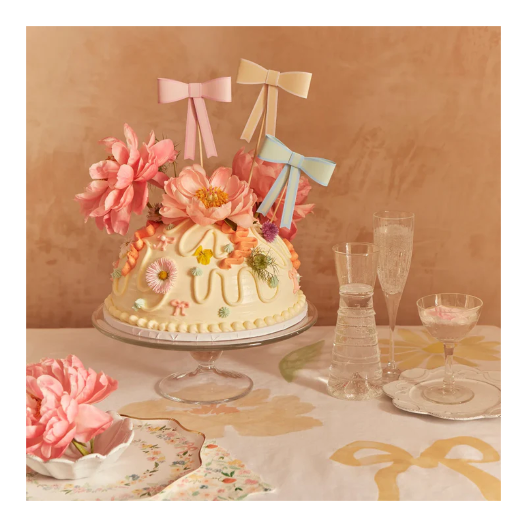 Pastel Bow Cake Toppers
