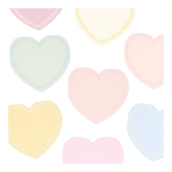 Pastel Heart Shaped Napkins