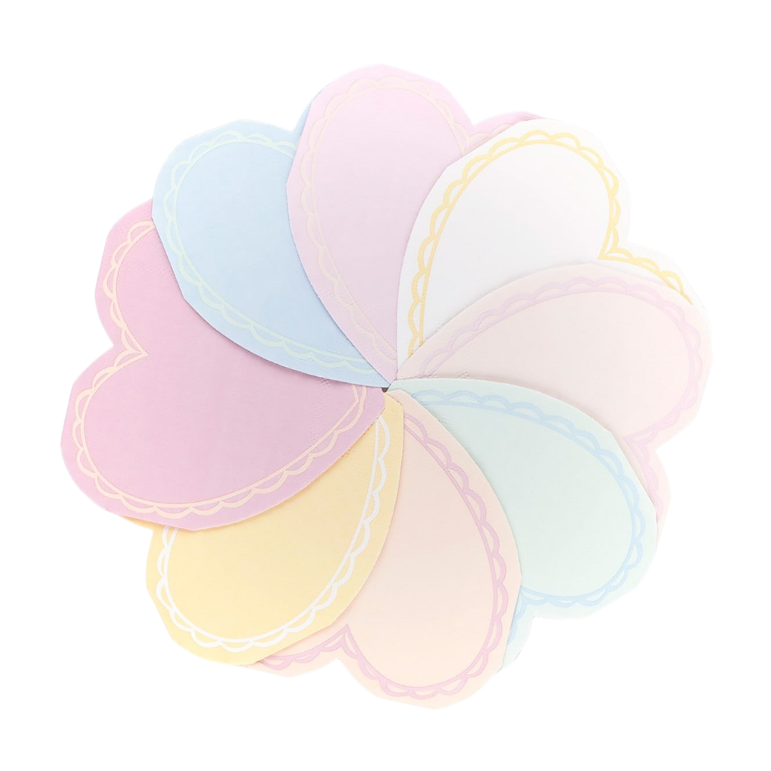 Pastel Heart Shaped Napkins