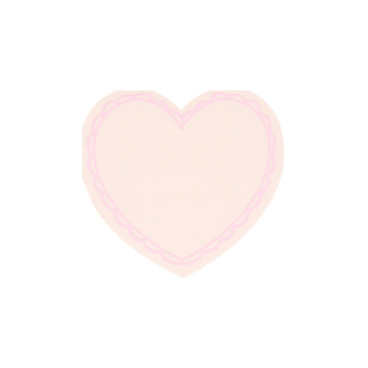 Pastel Heart Shaped Cocktail Napkins