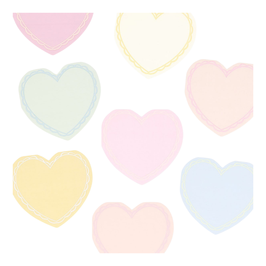 Pastel Heart Shaped Napkins