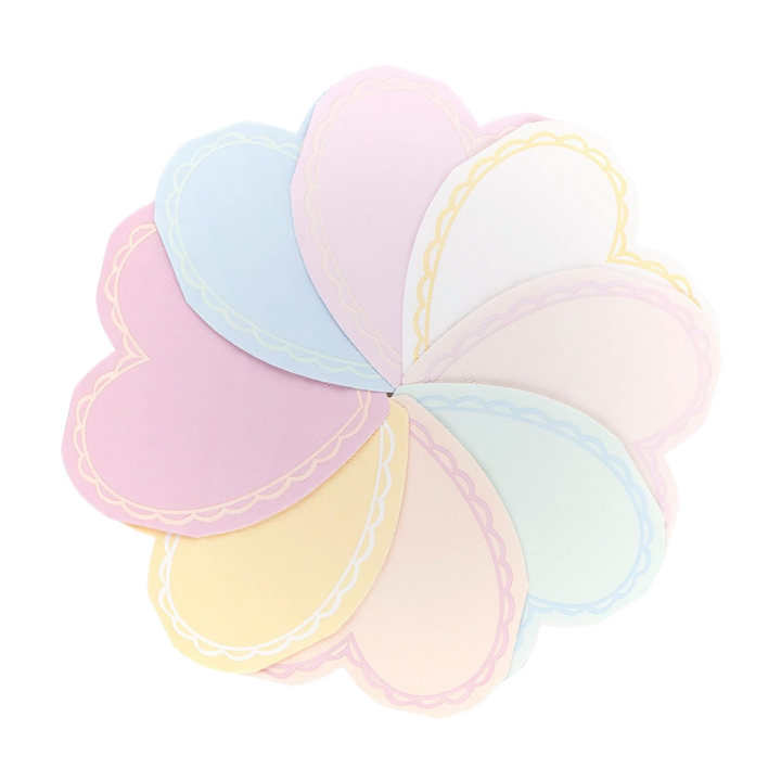 Pastel Heart Shaped Napkins