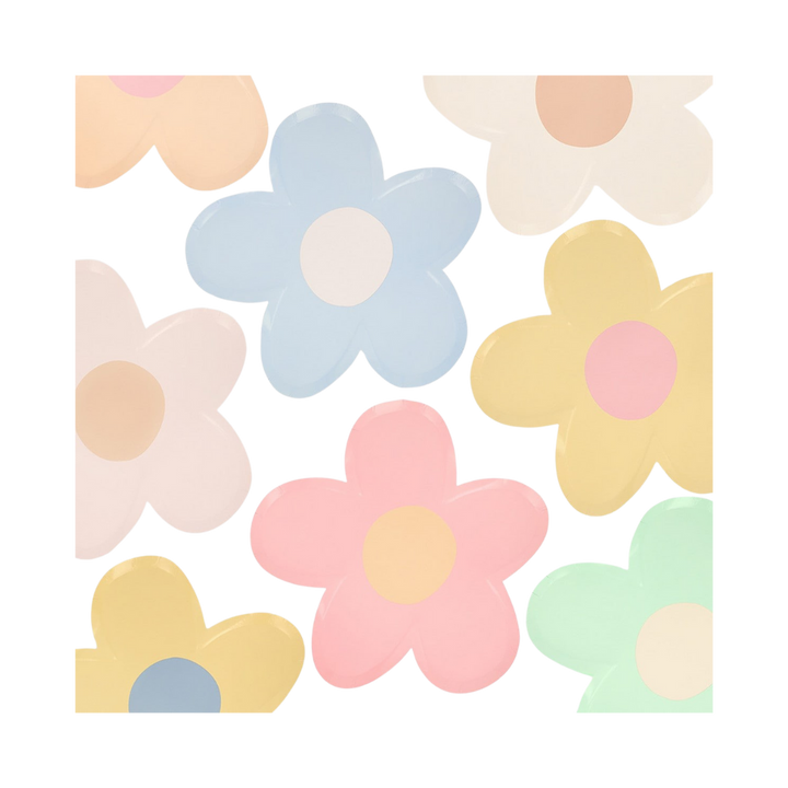 Pastel Daisy Shaped Dinner Plates