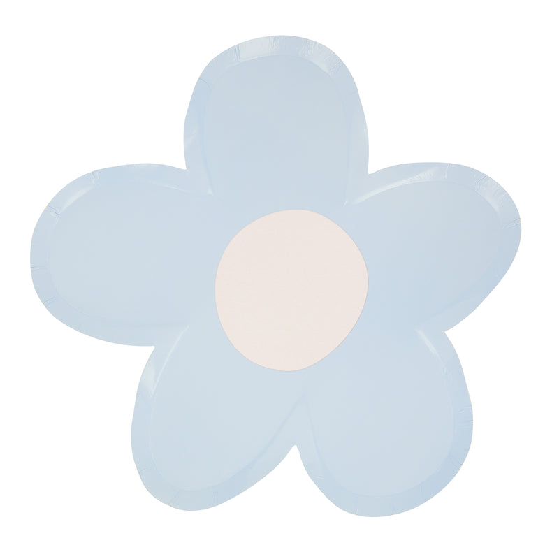 Light blue flower-shaped paper plate spring celebration from Parte Haus party supply store in Bethesda MD
