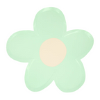 Mint green flower plate with cream center floral birthday theme from Parte Haus party supply store in Bethesda MD
