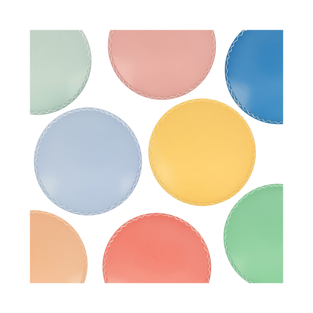 Assorted Colors Wavy Line Dinner Plates