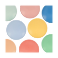Assorted Colors Wavy Line Dinner Plates