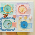 Assorted Colors Wavy Line Appetizer Plates