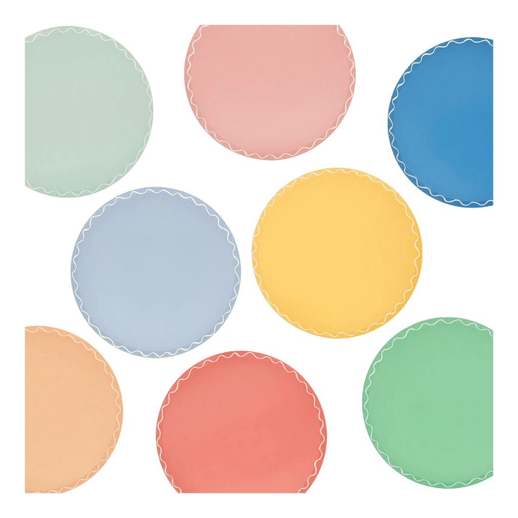 Assorted Colors Wavy Line Appetizer Plates