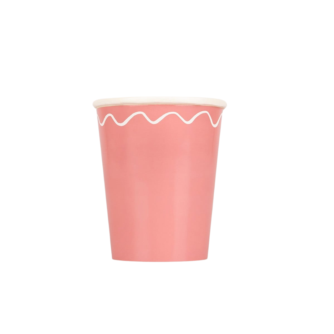 Pastel Wavy Line Cups