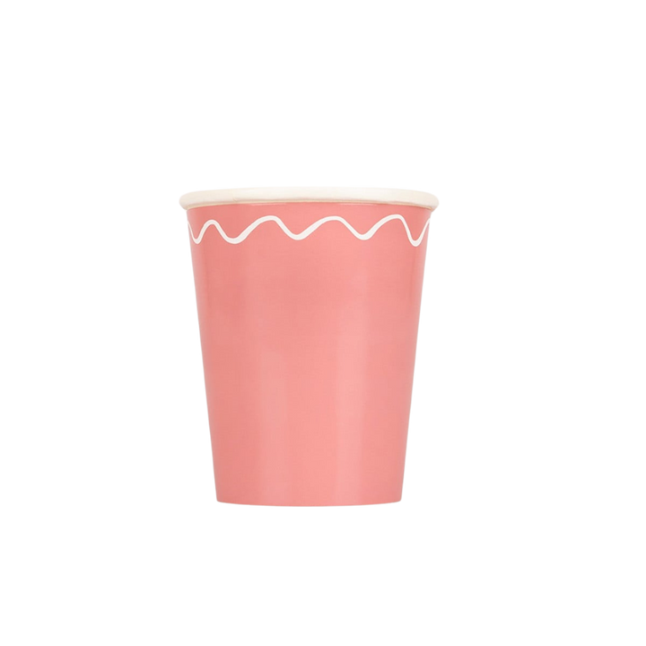 Pastel Wavy Line Cups
