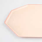 Blush pink octagon paper plate modern design for birthday from Parte Haus party supply store in Bethesda MD