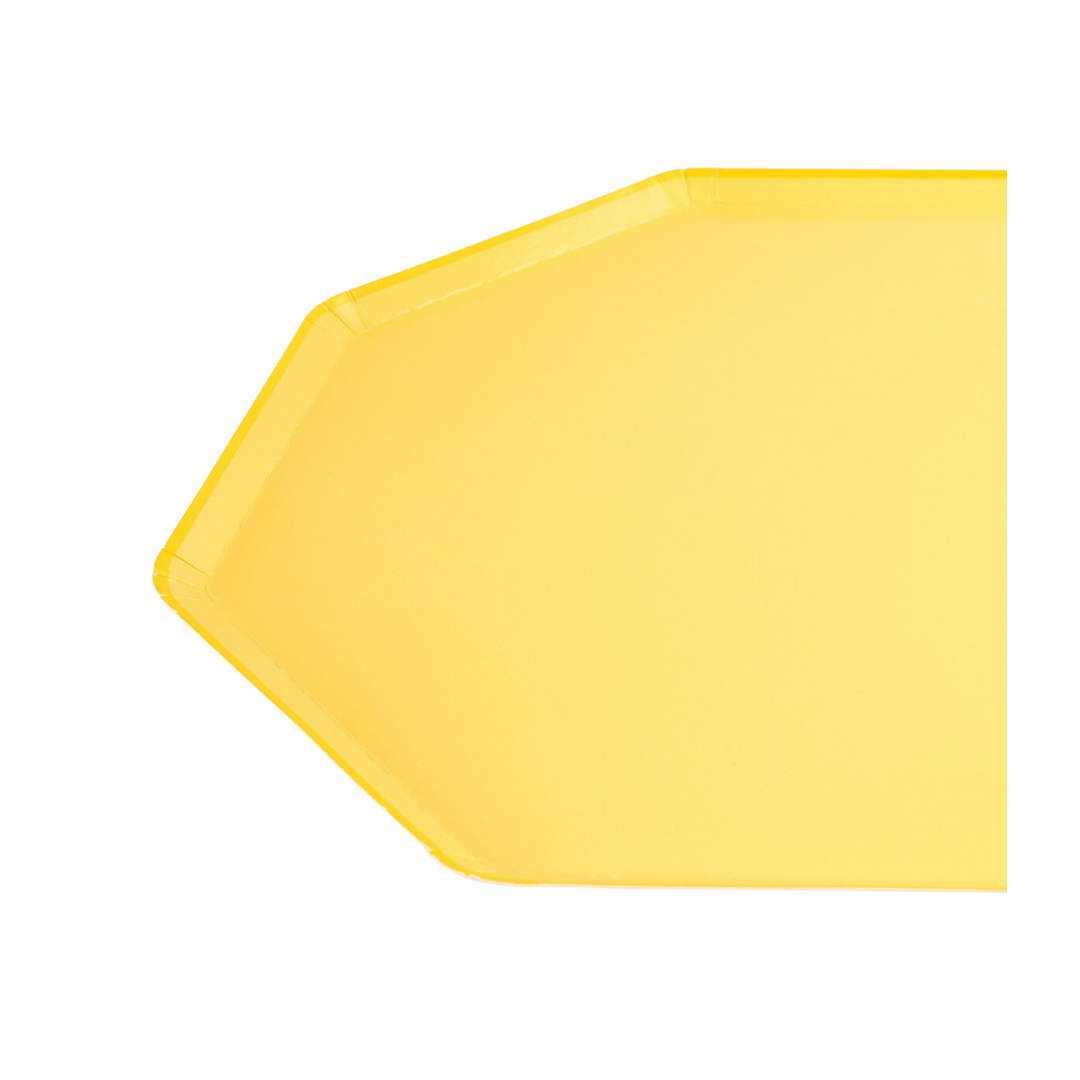 Yellow Lemon Sherbet Octagonal Dinner Plates