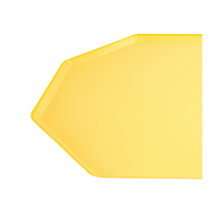 Yellow Lemon Sherbet Octagonal Dinner Plates