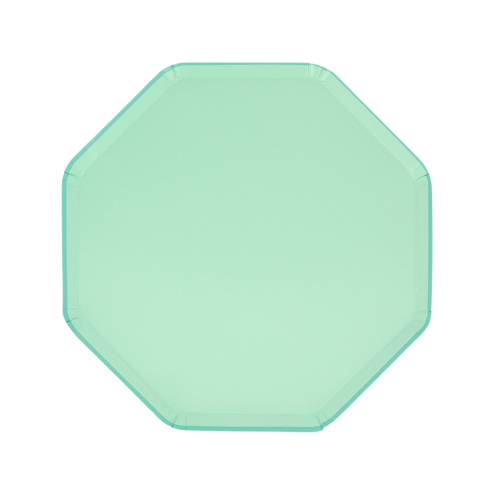 Green Sea Foam Octagonal Dinner Plates