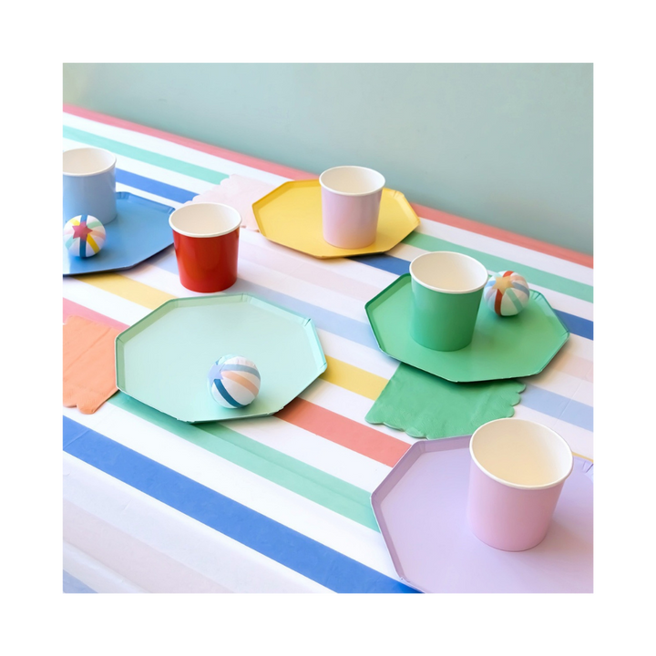 Green Sea Foam Octagonal Dinner Plates