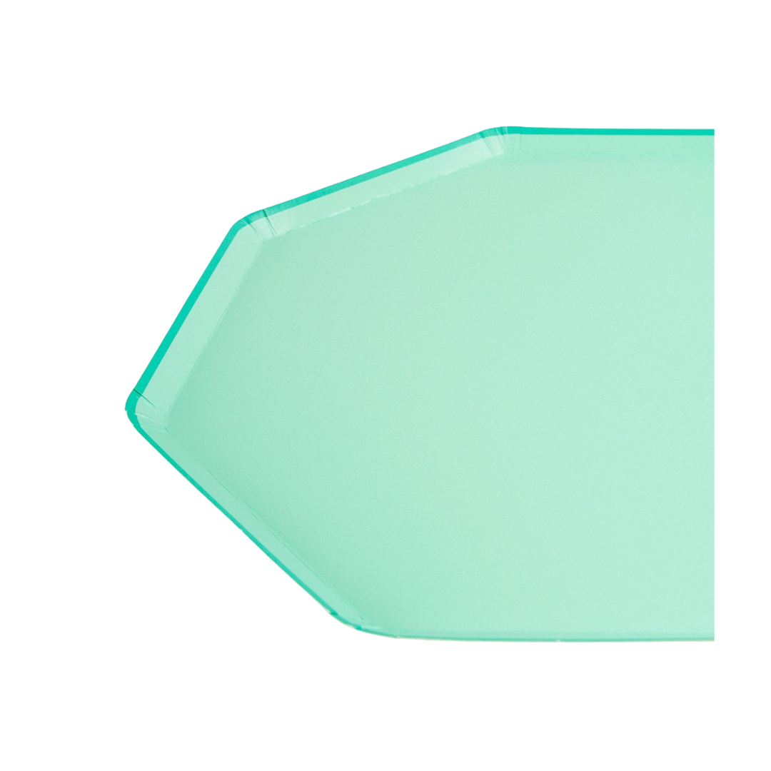 Green Sea Foam Octagonal Dinner Plates