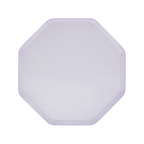 White octagon plate with simple design for birthday from Parte Haus party supply store in Bethesda MD