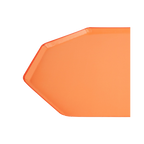 Orange octagon plate with modern edges for Halloween from Parte Haus party supply store in Bethesda MD.