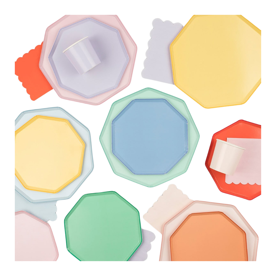Sky Blue Octagonal Dinner Plates