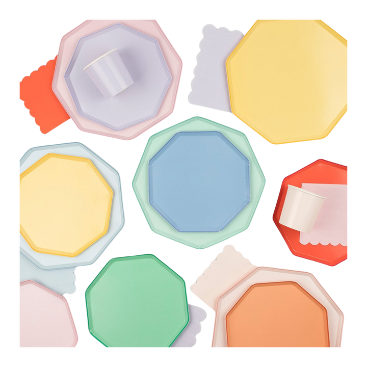 Sky Blue Octagonal Dinner Plates