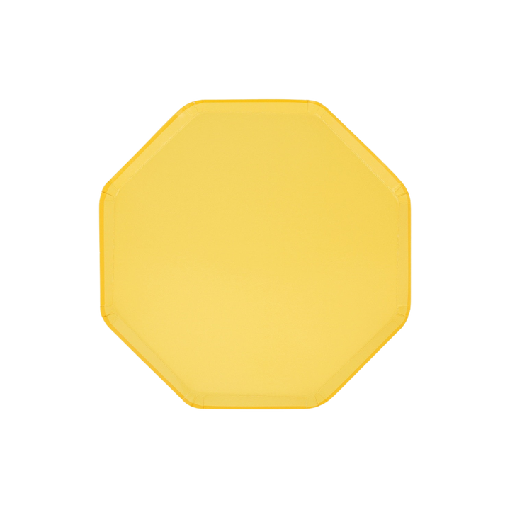 Yellow Lemon Sherbet  Octagonal Dessert Plates